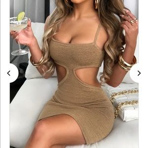 BABYBOO FASHION LUISA MINI DRESS BEIGE - M